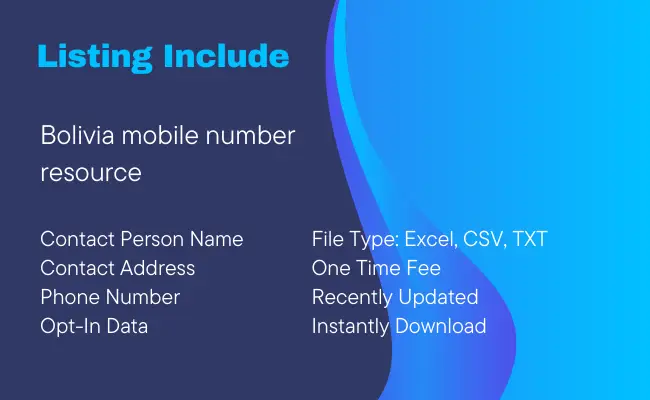 Bolivia Mobile Number Resource